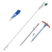 Набор для цистостомии PlastiCyst: Катетер Фолея силиконовый 14Fr, длина 40см; Троакар-канюля расщепляющаяся пластиковая, CYST-14-SF-B