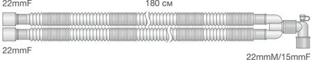 Контур дыхательный анестезиологический конфигурируемый Ø22 мм 180 см 0114-MR132-01