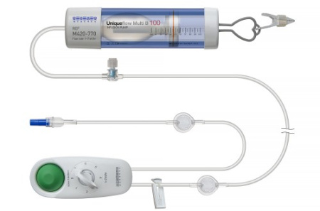 Помпа микроинфузионная Uniqueflow Multi B с регулятором скорости и болюсом (скорость инфузии 2,4,6,8,10,12,14 мл/час, резервуарный баллон 275мл M5434-7140