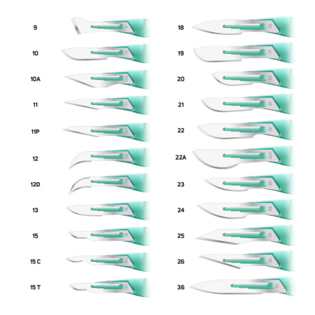 Скальпель одноразовый хирургический, из нержавеющей стали № 15C 1827-V121-15C
