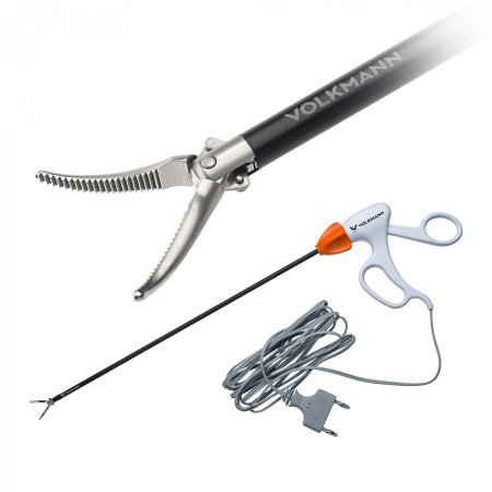 Зажим эндоскопический биполярный лигирующий, двухштырьковая вилка, диаметр штока 5мм, длина штока 33мм, 1845-VBD533-V