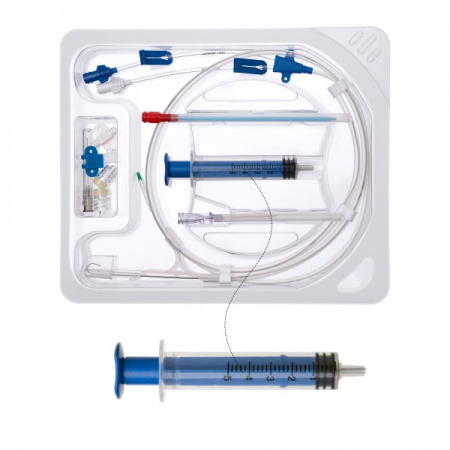 Набор для катетеризации центральных вен одноканальный Optimum 22G 20 см, в комплектации: 1.Катетер центральный венозный одноканальный 22G 20 см - 1 шт MB1O-22G20