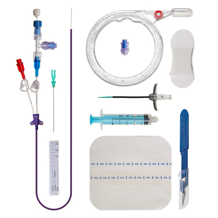 Набор для установки катетера венозного центрального периферически вводимого двухканального, высокопоточного 1,70 мм х 550 мм (5 Fr х 55 см), REF-VA2-5-55GH
