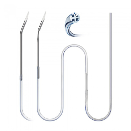 Трубка дренажная медицинская одноразовая силиконовая круглая с пазами 15 Fr 0615-M520-15