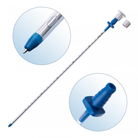 Торакальный троакар катетер ПВХ со стилетом, 28 Fr, длина 40 см 0615-VTX28-40-T